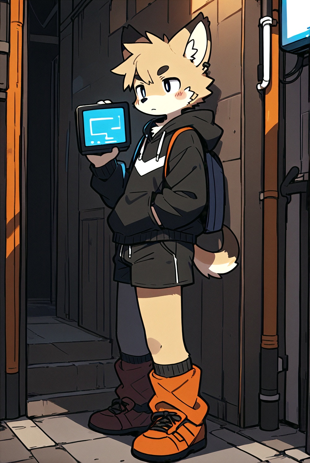 electronic pixel style,furry,1boy,random action,<lora:Electronic pixel style（电影工坊）:0.6>,