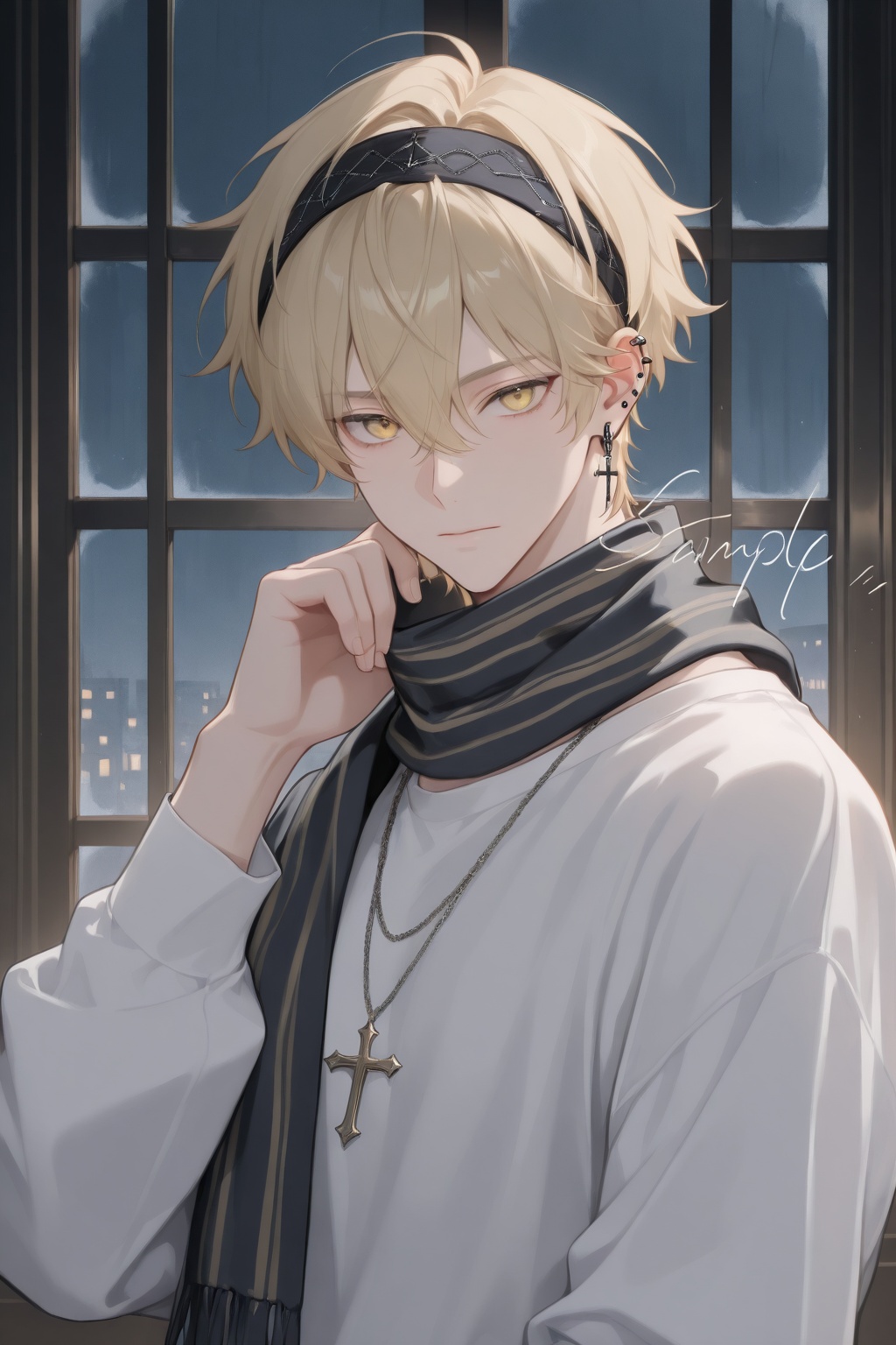 solo,  looking at viewer,  short hair on Tensor.Art