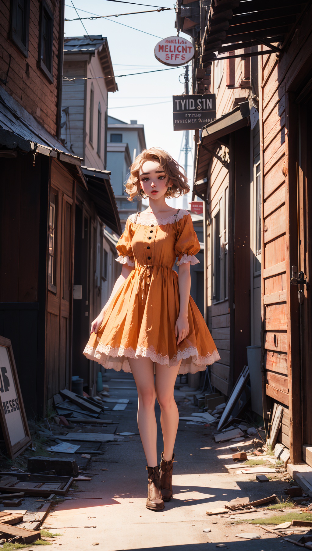 FlorencePugh,  Parisienne dress,  feminine pose on Tensor.Art