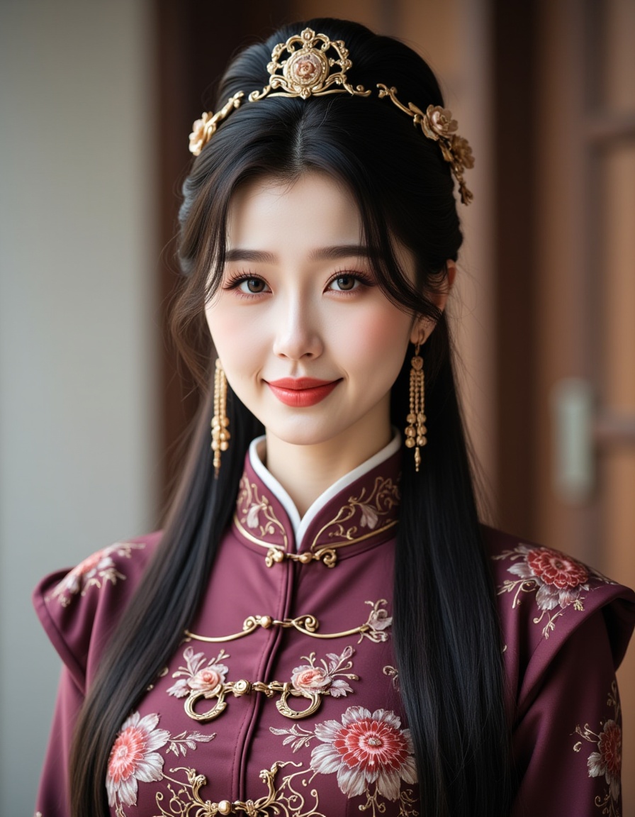 a real picture of a south korea woman,Chinese Zhongshan Suit\(A modern uniform inspired by traditional Chinese clothing\),