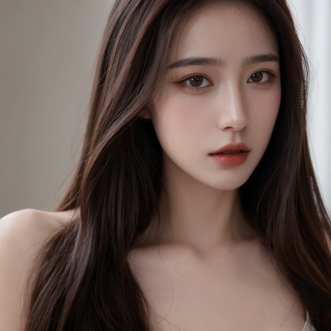 Best Quality,Masterpiece:1.4),(Realism:1.2),(Realisitc:1.2),4K,(photorealistic:1.3),1girl,face,long hair,(front view:1.2),(eye-contact:1.4),<lora:YG真实亚洲美女脸:0.7>,