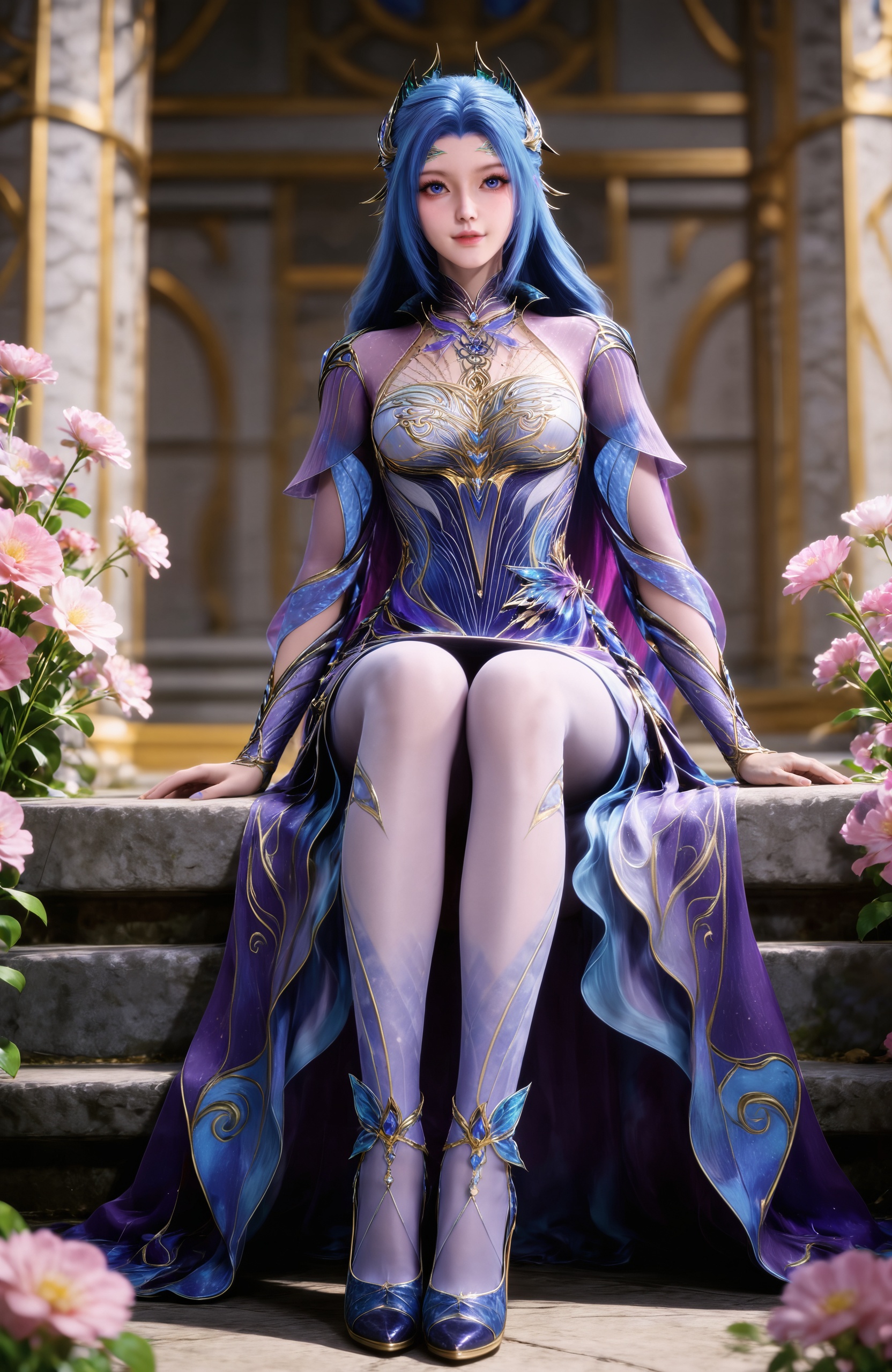 1girl,  blue hair,  long hair by 漫 on Tensor.Art