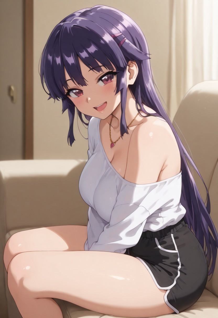 chizuru,  purple hair,  long hair on Tensor.Art