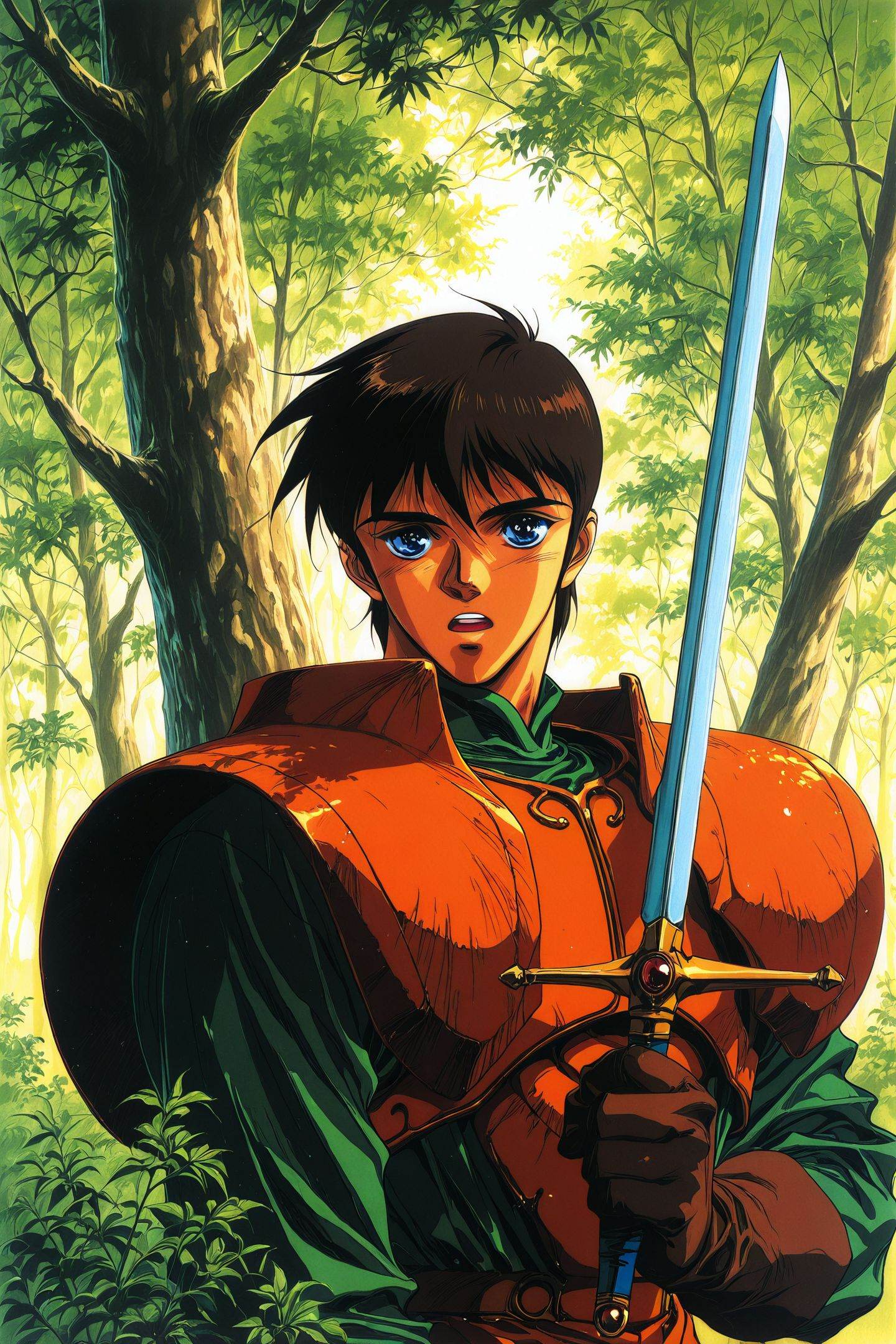Yuuki Nobuteru Style,  1boy,  sword on Tensor.Art