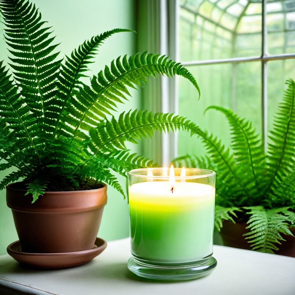 scenevintagreen,  a scented candle,  vintage glass conservatory on Tensor.Art