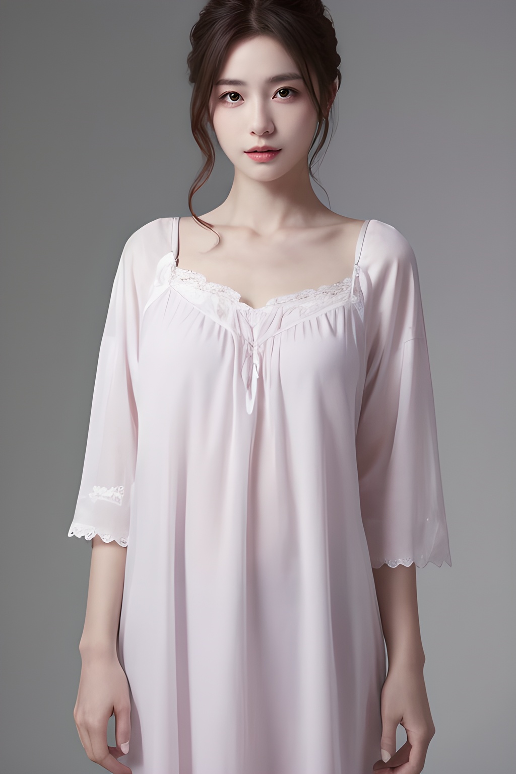 <lora:0809_01:0.7>,simple background,nightgown,, 1girl,realistic,masterpiece, best quality, photorealistic, HDR,detail