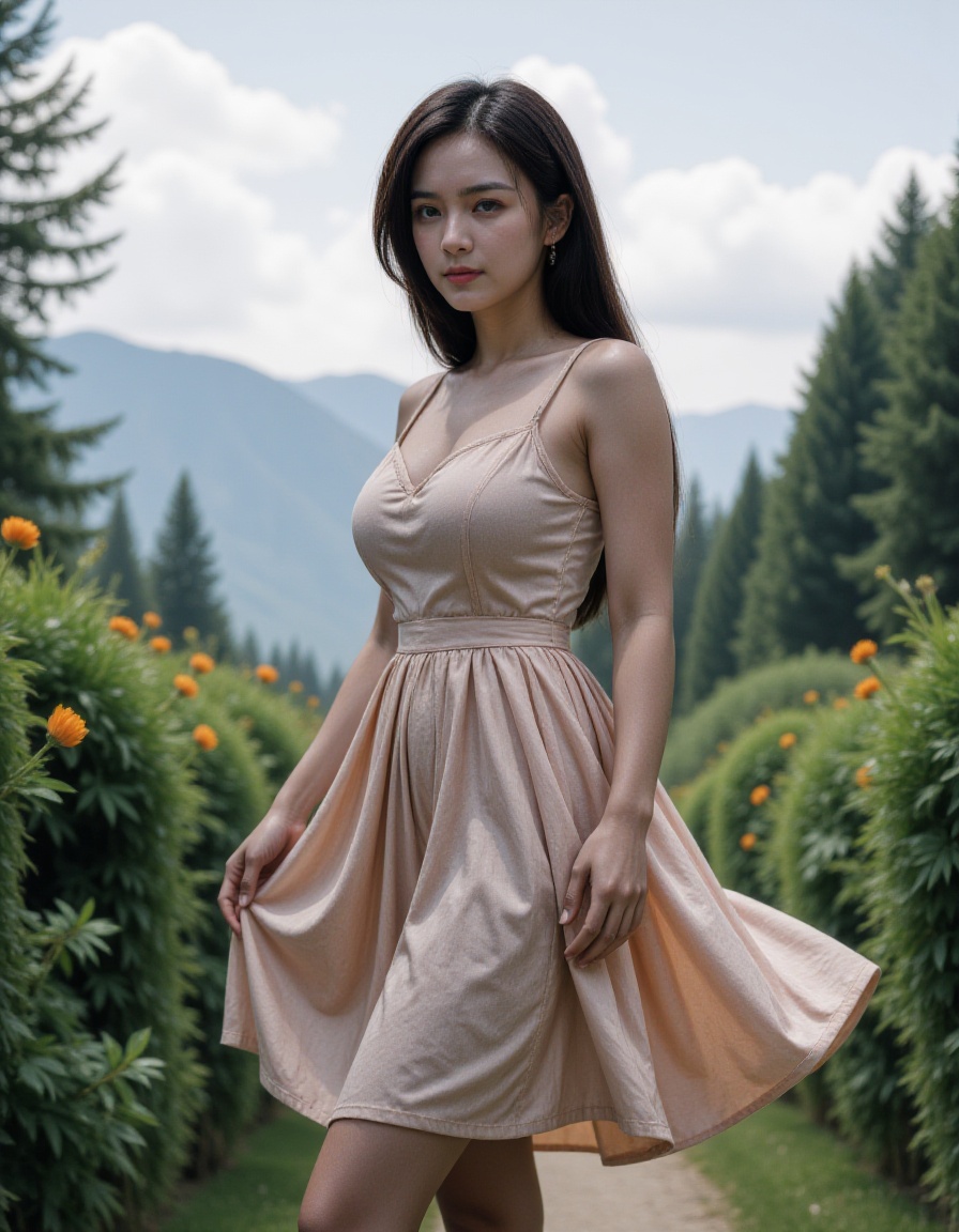 teenage,1girl,realistic,dress,outdoors,