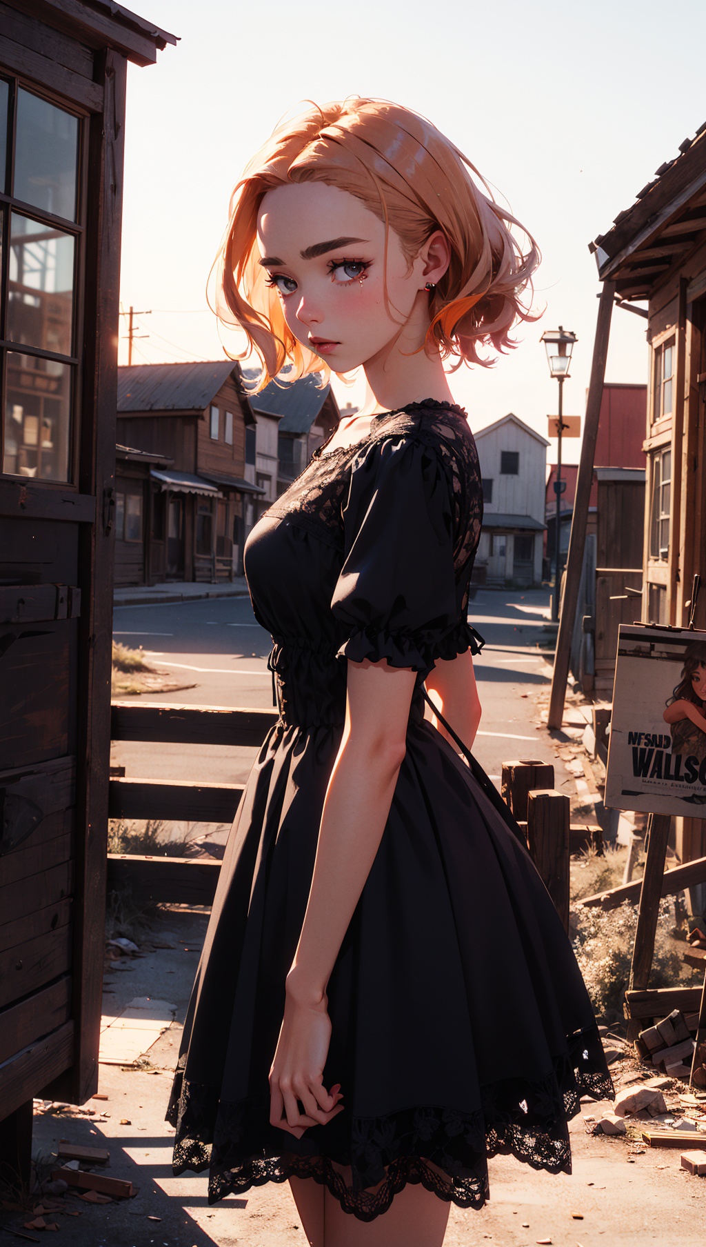 FlorencePugh,  Parisienne dress,  feminine pose on Tensor.Art