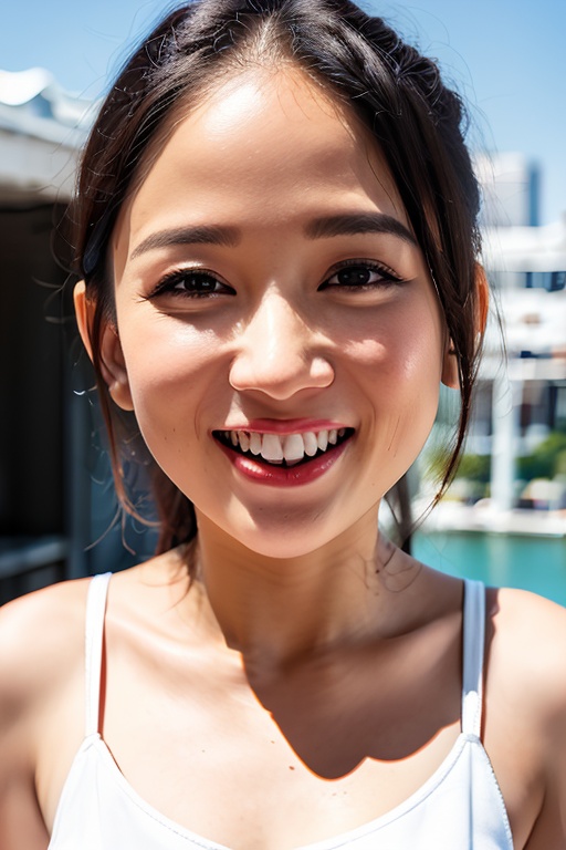 マスターチーフ PHOTOREALISTIC REALISTIC,masterpiece,best quality,highres,ultra detailed,8k,(point-of-view:1.5),1woman,looking at viewer,upper teeth,smile,day,outdoors, <lora:chenqiaoenAlexnsfw:0.7>