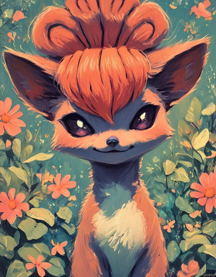 vulpix pokemon ncpy13 style pastels drawing ,  score_9,  score_8_up on Tensor.Art
