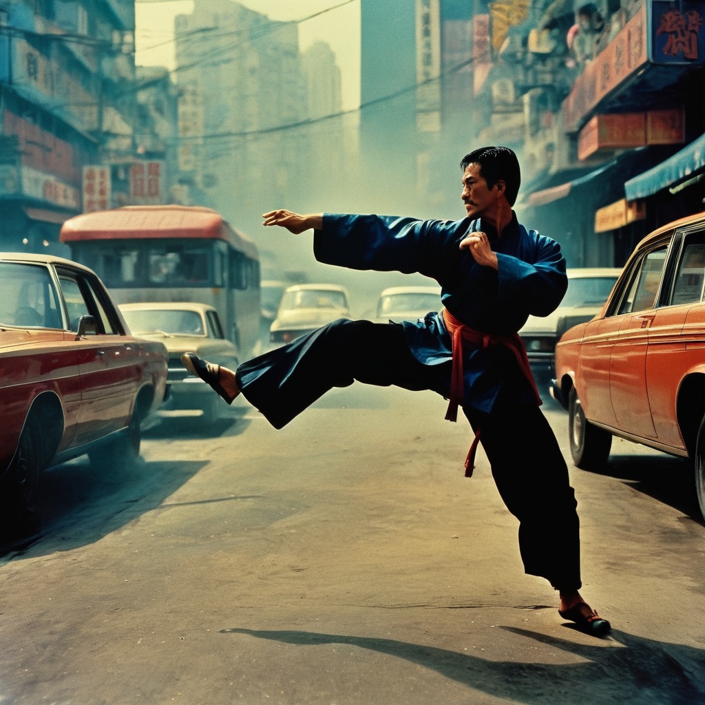 Kung Fu,  Hong Kong in 1980,  Extreme Detail. Movie stills by 鲜创一派 on Tensor.Art