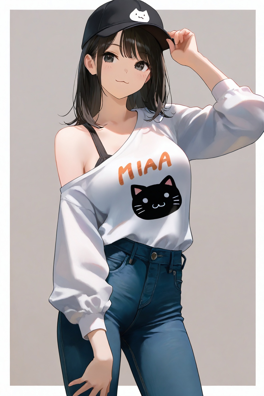 1girl,  solo,  black hair on Tensor.Art