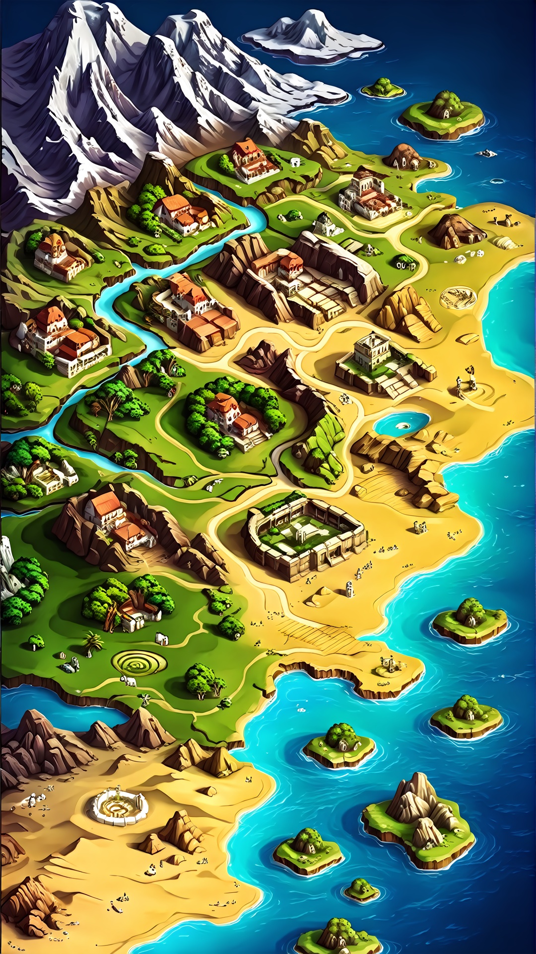 (Real Poster Style) Map Perspective (Book World) The poster depicts an island of novels.  The terrain on the island is an open book page,and each book is a vacation place.  People travel to the island of novels,and each resort is a unique story in a book,forming a literary journey,<lora:sdxl_ditu:0.8>,