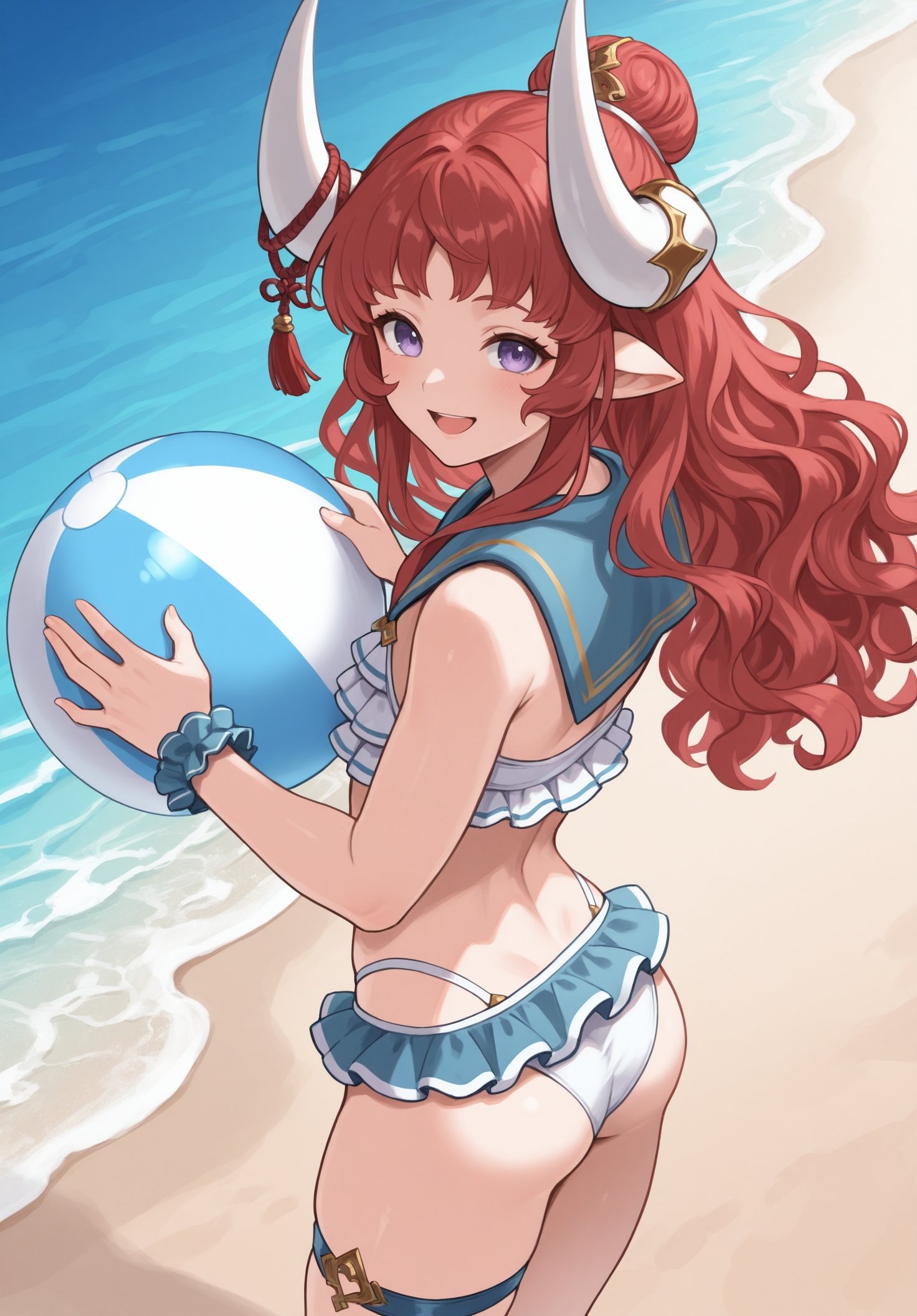 white bikini,  frilled bikini,  frilled bikini top on Tensor.Art