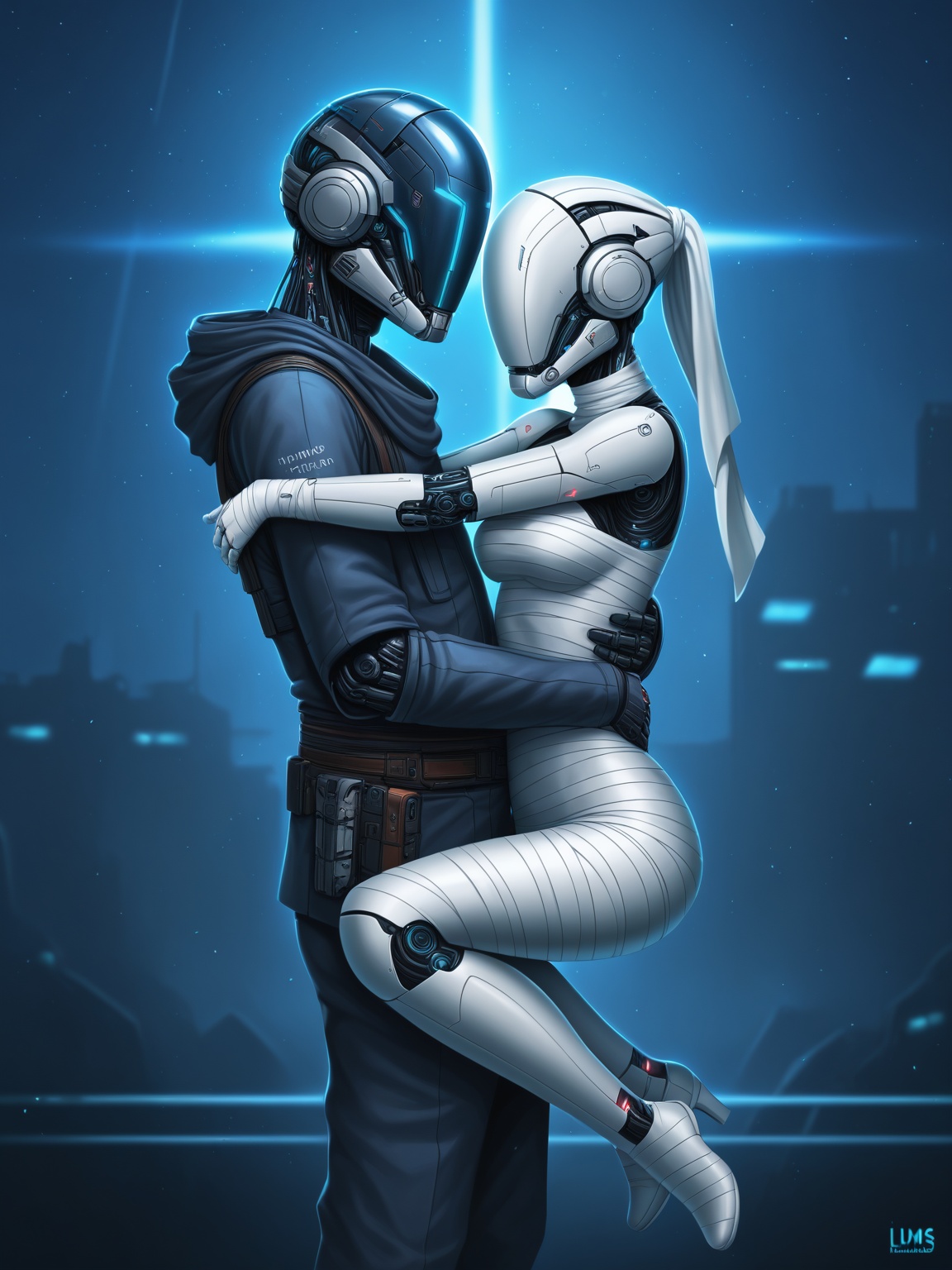 noface robot ponyxl,  science fiction,  The air hums with the sound of distant chanting. on Tensor.Art