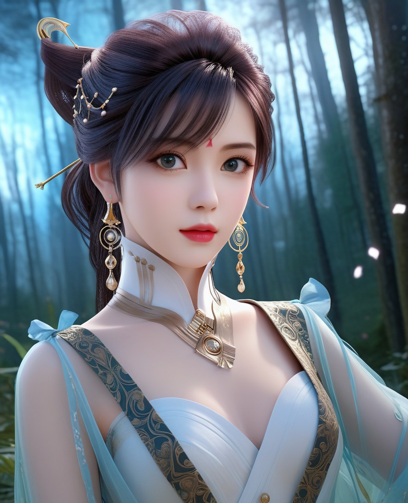 <lora:639-DA-XL-眷思量-须灵犀:0.8>(,1girl, ,best quality, ),looking at viewer,  ,ultra detailed background,ultra detailed background,ultra realistic 8k cg,(masterpiece:1.2),(best quality:1.2),(ultra detailed:1.2),(official art:1.3),(beauty and aesthetics:0.8),detailed,(intricate:0.8),(highly detailed),(solo),delicate countenance,1girl,fancy,(glassy texture:1.2),(crush:1.2),8k,accessory,tattoo,(transparent:1.1),gown,energy encirclement,instant,in the twinkling of an eye,upper body,woman in a mythical forest, masterpiece, perfect face, intricate details, horror theme, raw photo, photo unp(cleavage),,