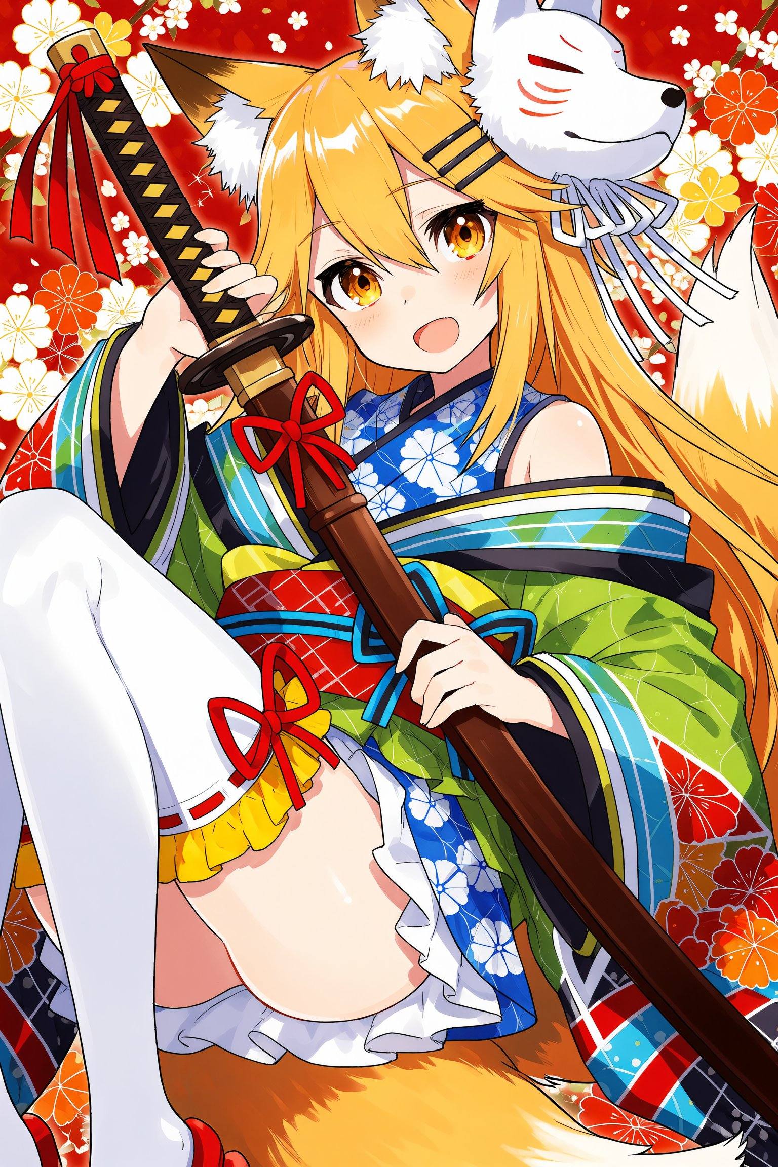 1girl,  sword,  animal ears on Tensor.Art