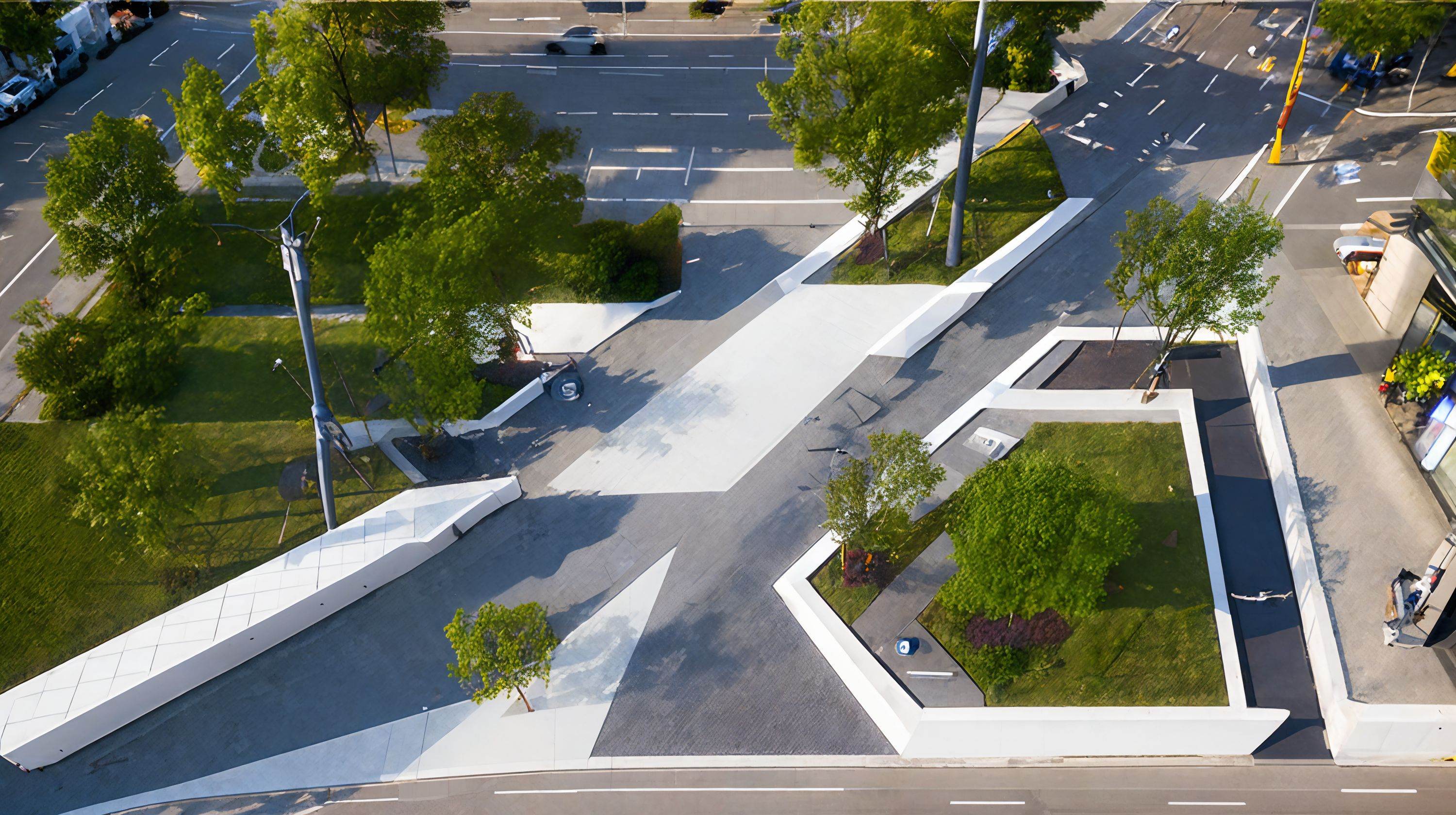 realistic,<lora:折线景观:0.8>,human viewpoint,perspective,park,commercial street,