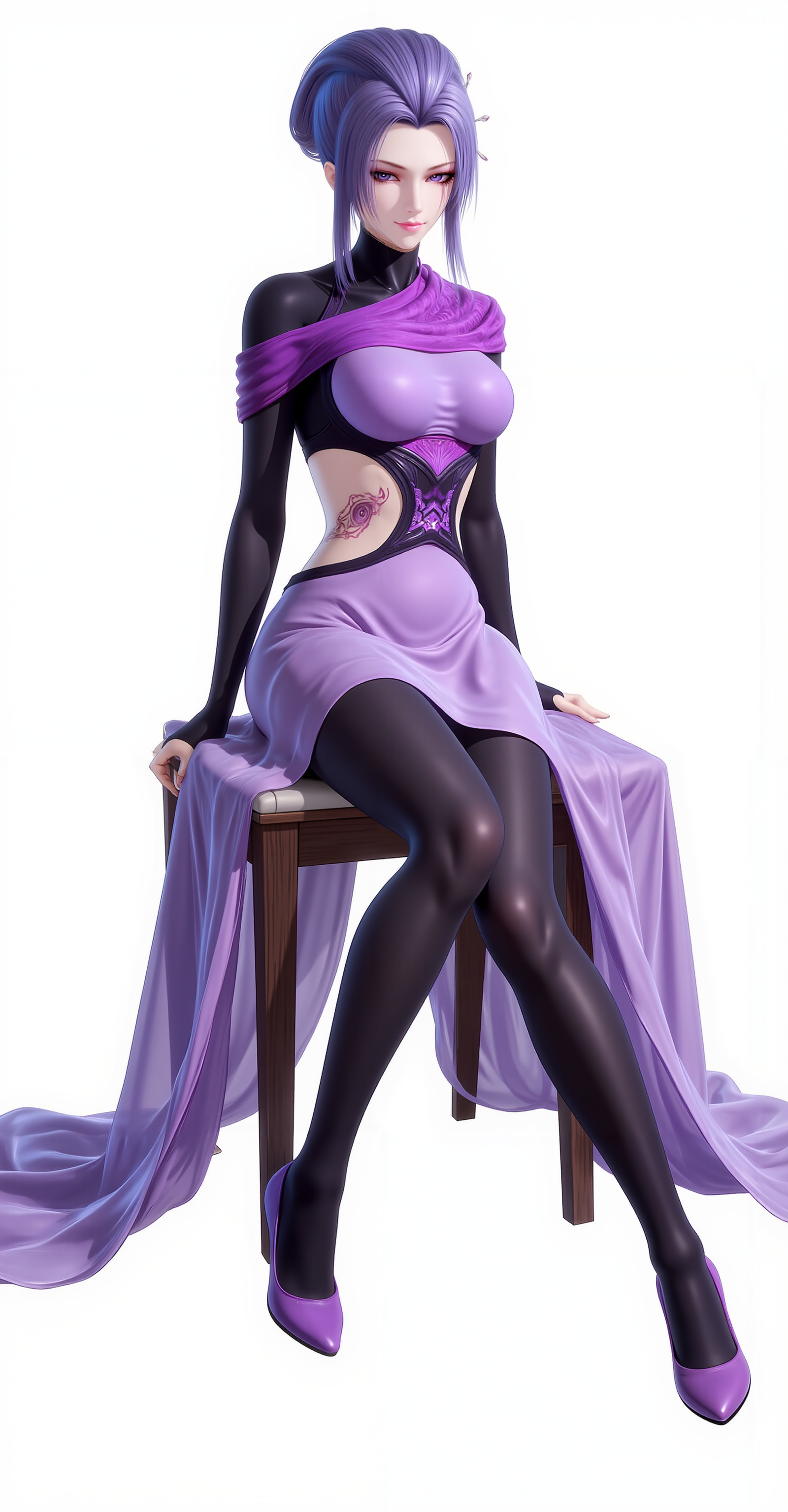 girl,solo,hair ornament,purple eyes,purple hair,tattoo,makeup,hair stick,upper body,purple dress,cover,white_background,simple background,lvjing,lvjing,pifu,yafei,dongxuaner,meidusha,guanghuapifu,xiaoyixian,zinv,<lora:紫女·优化版6:0.9>,zinv,lvjing,lvjing,guanghuapifu,xiaowu,pifu,<lora:光滑皮肤·辅助1:0.5>,pifu,<lora:光滑皮肤·辅助2:0.2>,guanghuapifu,meidusha,<lora:二次元美瞳·9:0.3>,eyes,