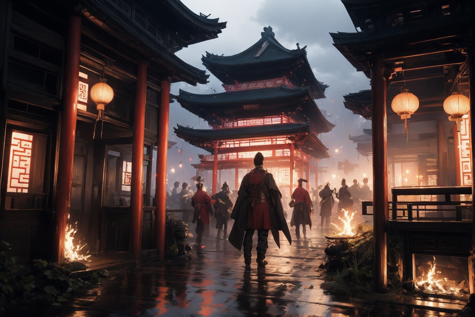 <lora:AgainGuofengStyle:1>,AgainGuofengStyle,Chinese CG scene,
