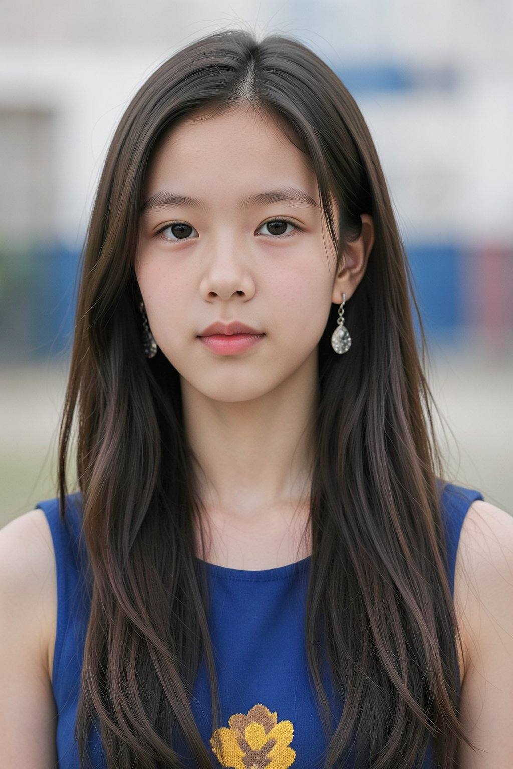 A photograph of a young East Asian woman with long,  straight,  dark hair by 天TIN on Tensor.Art