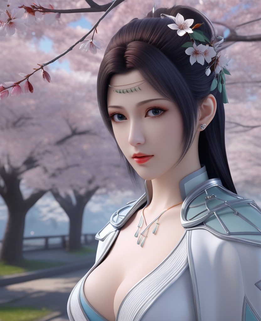 <lora:576-DA-XL-斗破苍穹-云韵-白服:0.8>(,1girl, ,best quality, ),looking at viewer,  ,ultra detailed 8k cg,ultra detailed background,ultra realistic 8k cg, ,masterpiece, (( , )),, ,science fiction,mole, ultra realistic 8k cg, ,    ,(,cherry blossoms, autumn leaves,perfect cherry blossom,   ), (cleavage),