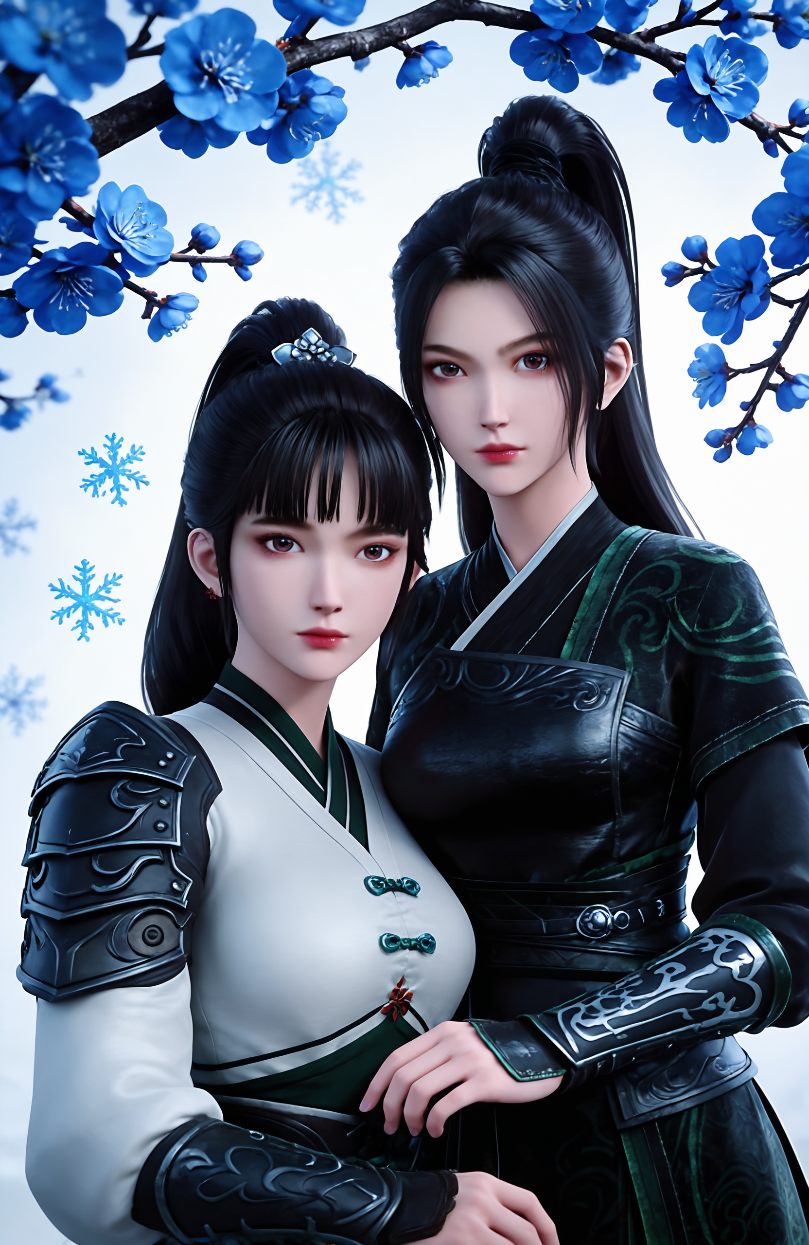 2girls,  (ningyao,  black hair by 漫 on Tensor.Art