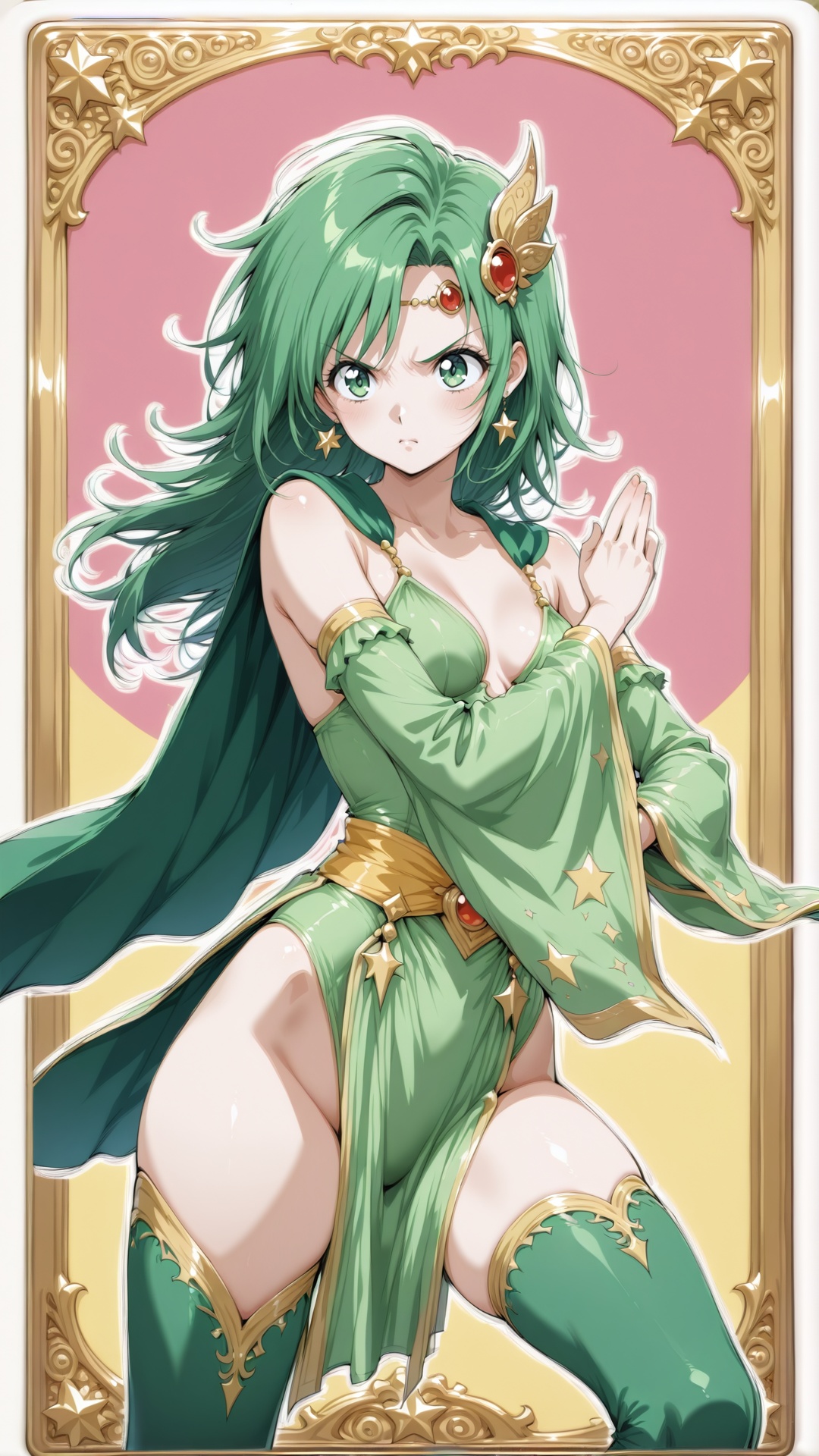 rydia,  green hair,  long hair on Tensor.Art