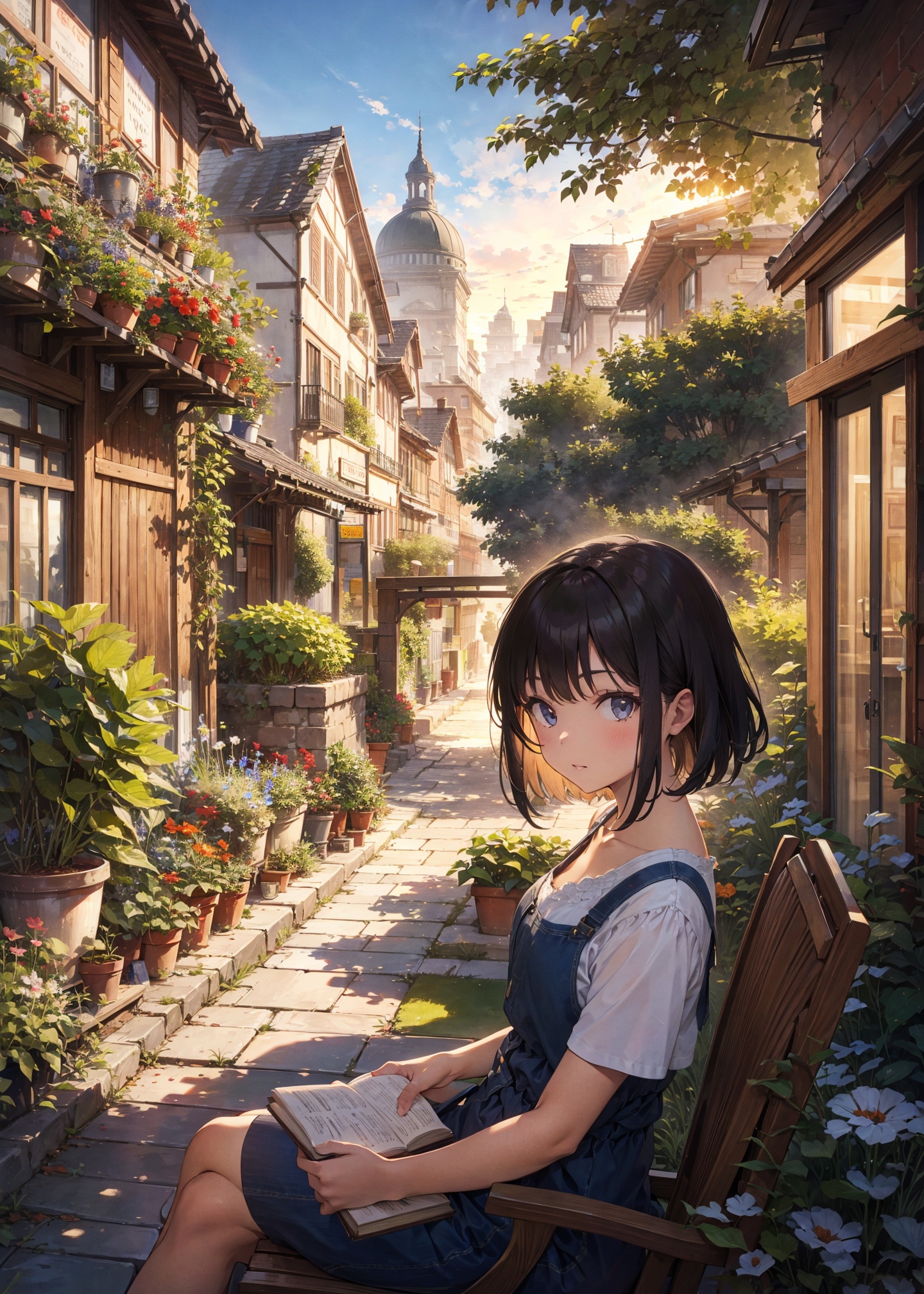 1girl,  sitting,  architecture on Tensor.Art