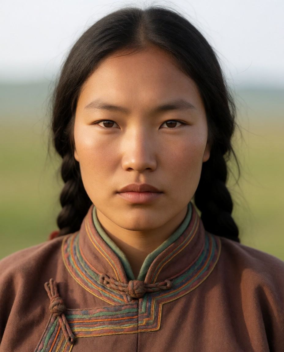 баяан сүү,  young mongolia woman,  dark hair on Tensor.Art