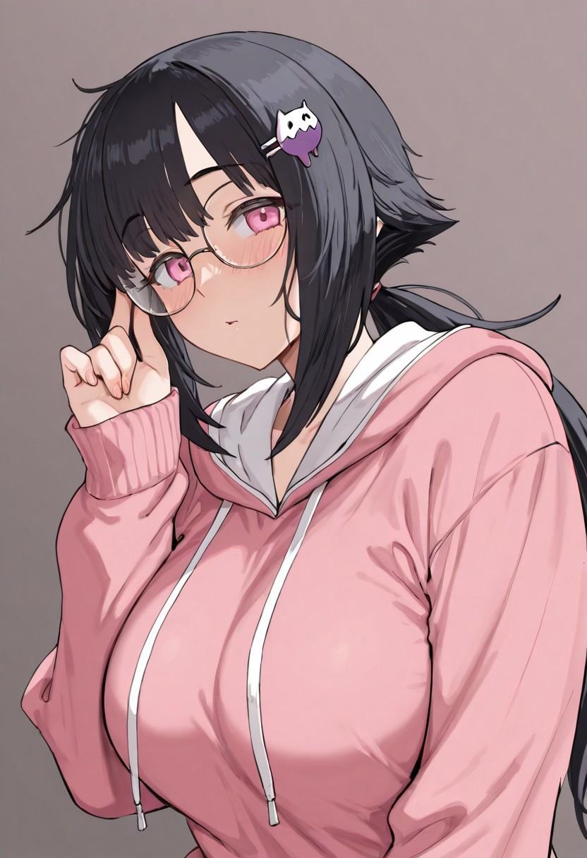 kuu,  pink eyes,  black hair on Tensor.Art