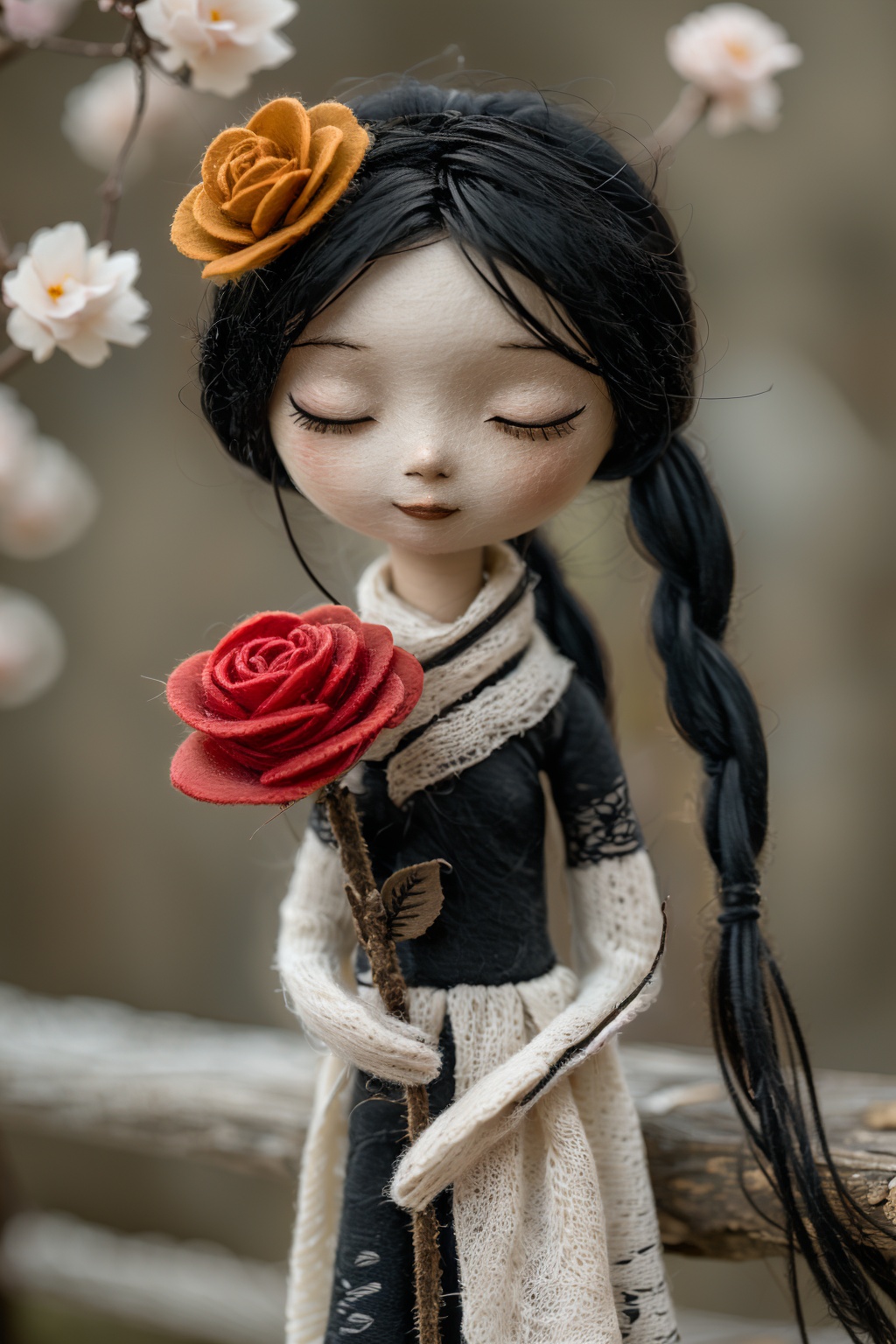<lora:20240507-1715057320777:1>,QX,long hair,hair ornament,dress,very long hair,outdoors,day,multiple boys,black hair,pink dress,flower,hair flower,petals,cherry blossoms,white hair,hetero,jewelry,floral print,1girl,chinese clothes,earrings,closed eyes,sky,long sleeves,white gloves,braid,gloves,wide sleeves,blue sky,ponytail,standing,hair bun,couple,looking at another,hug,smile,single hair bun,pink flower,hanfu,falling petals,bare shoulders,blurry,