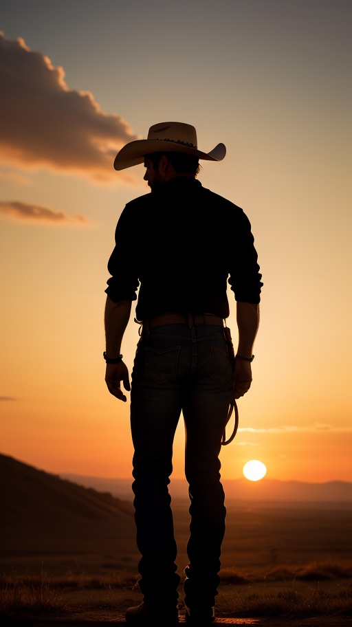 a lone cowboy on sunset,  last stand,  cinematic on Tensor.Art