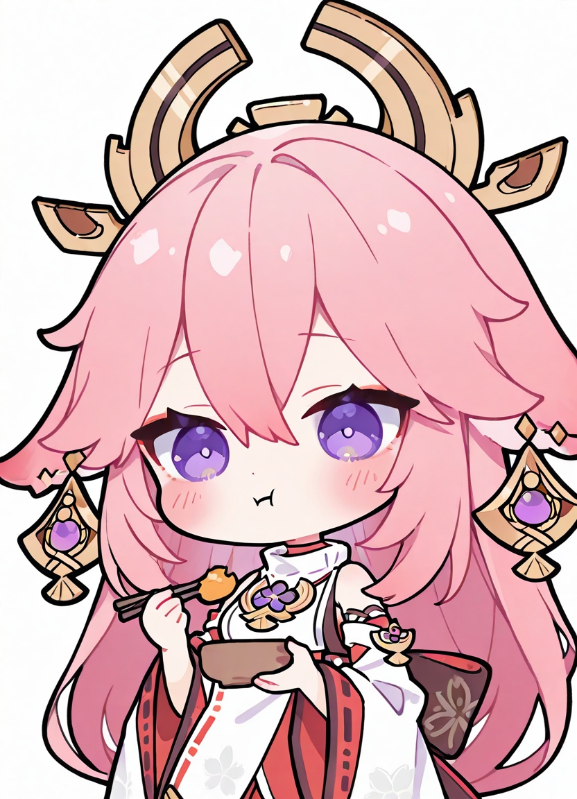 1girl,  yae miko,  pink hair on Tensor.Art