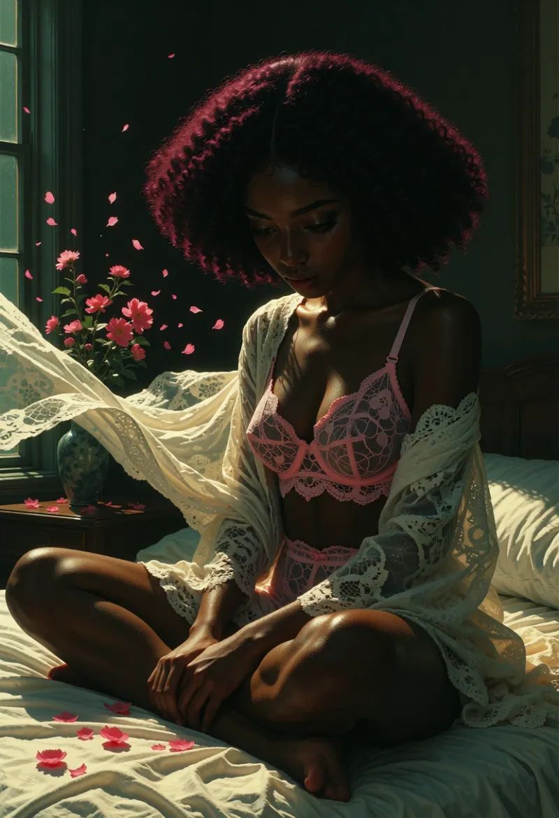 Amina,  a young woman of Nigerien nationality,  is captured in a cinematic on Tensor.Art