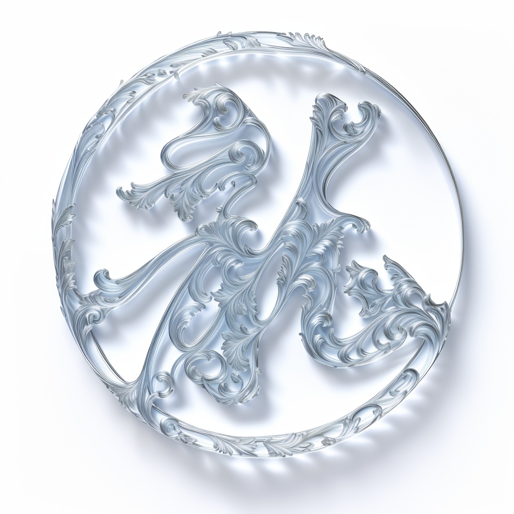 hjyglasstext3,blue,grave,pure glass,(rococo style),winding vines,leaves,romantic,luxurious,symmetrical,delicate,intricate,scrolling,curvaceous,elegant,engravings,(white background:1.5),simple background,(engravings),<lora:hjyglasstext3--000012:0.75>,