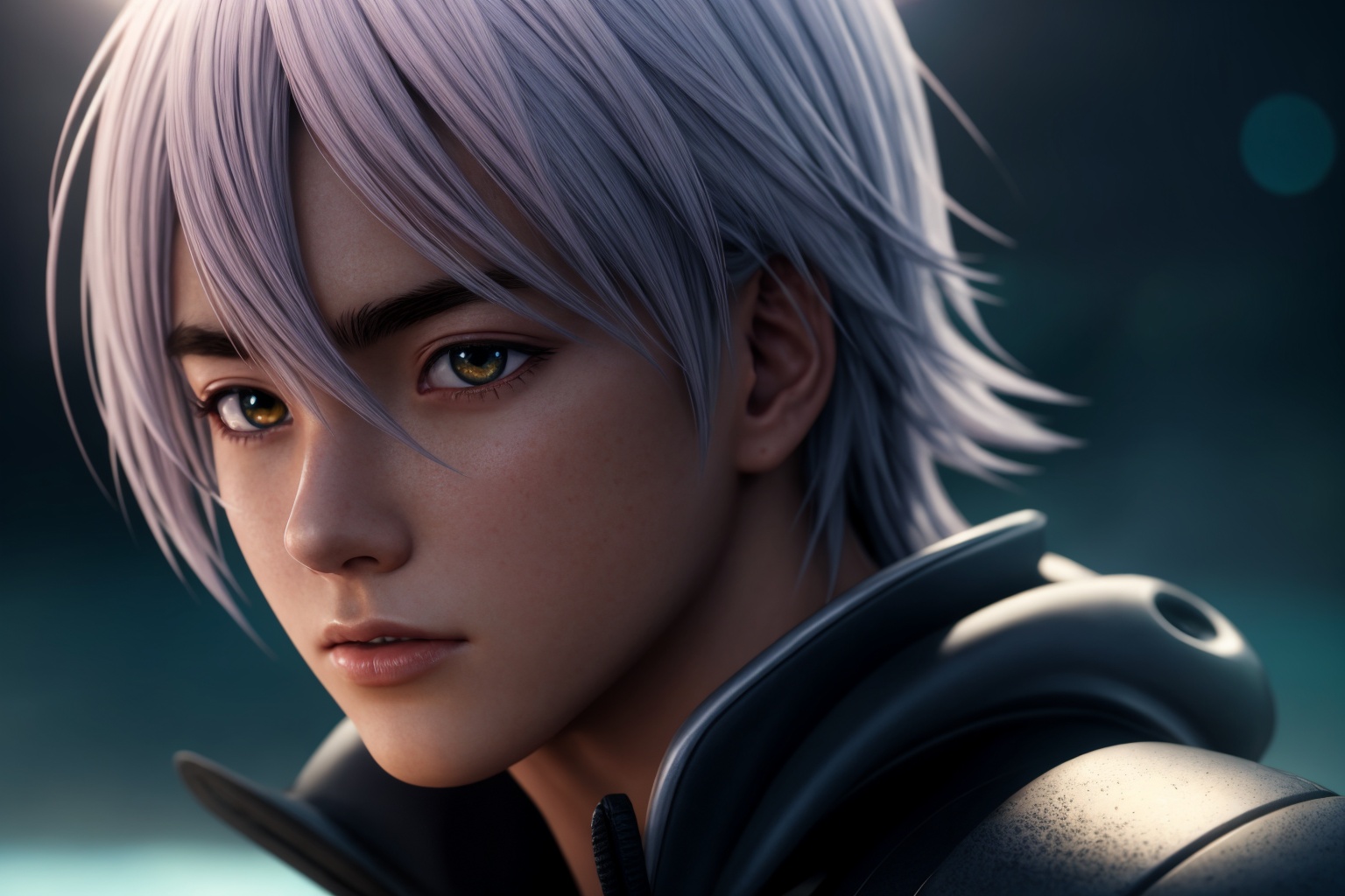 cinematic still anime artwork Close-up photorealistic highly detailed 8k raw anime artwork,  A male in a Bioluminescent Be...