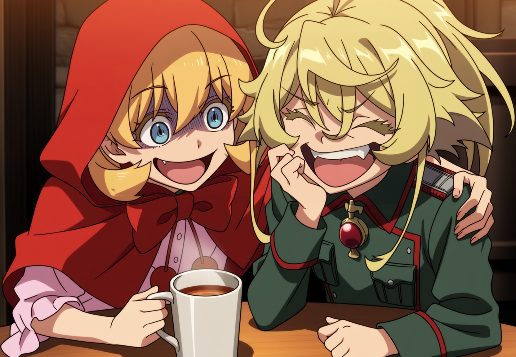 anime screencap,  anime coloring,  2 girls on Tensor.Art