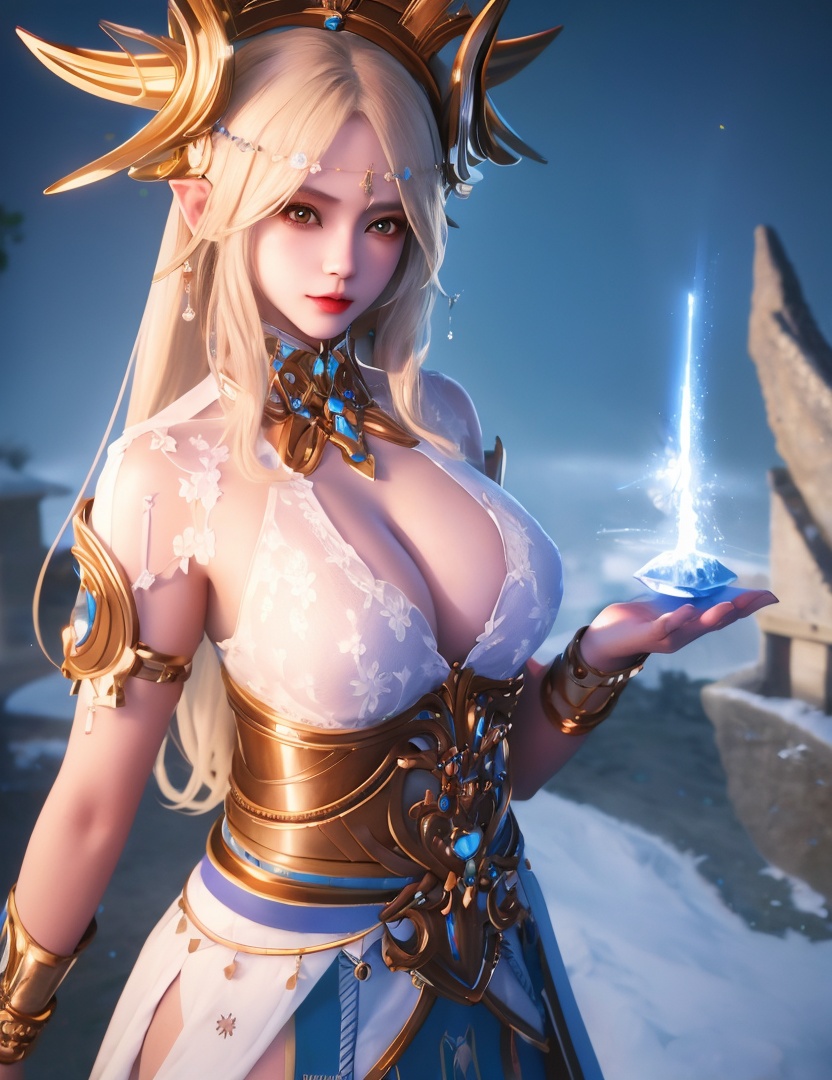<lora:523-DA-神印王座-光明女神:0.8>(,1girl, ,best quality, ),looking at viewer,ultra detailed background,ultra detailed background,ultra realistic 8k cg, ,masterpiece, (( , )),     ,castle,     (hydrokinesis),  (cleavage), (),