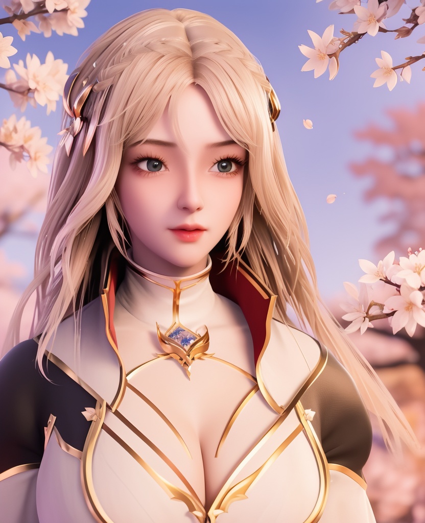 <lora:556-DA-神印王座-温柔一刀:0.8>(,1girl, ,best quality, ),looking at viewer,  ,ultra detailed 8k cg,ultra detailed background,ultra realistic 8k cg, ,masterpiece, (( , )),, ,science fiction,mole, ultra realistic 8k cg, ,    ,(,cherry blossoms, autumn leaves,perfect cherry blossom,   ), (cleavage),