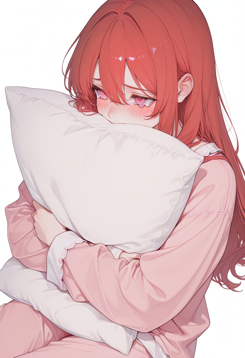 1girl,  pillow hug,  pajamas on Tensor.Art