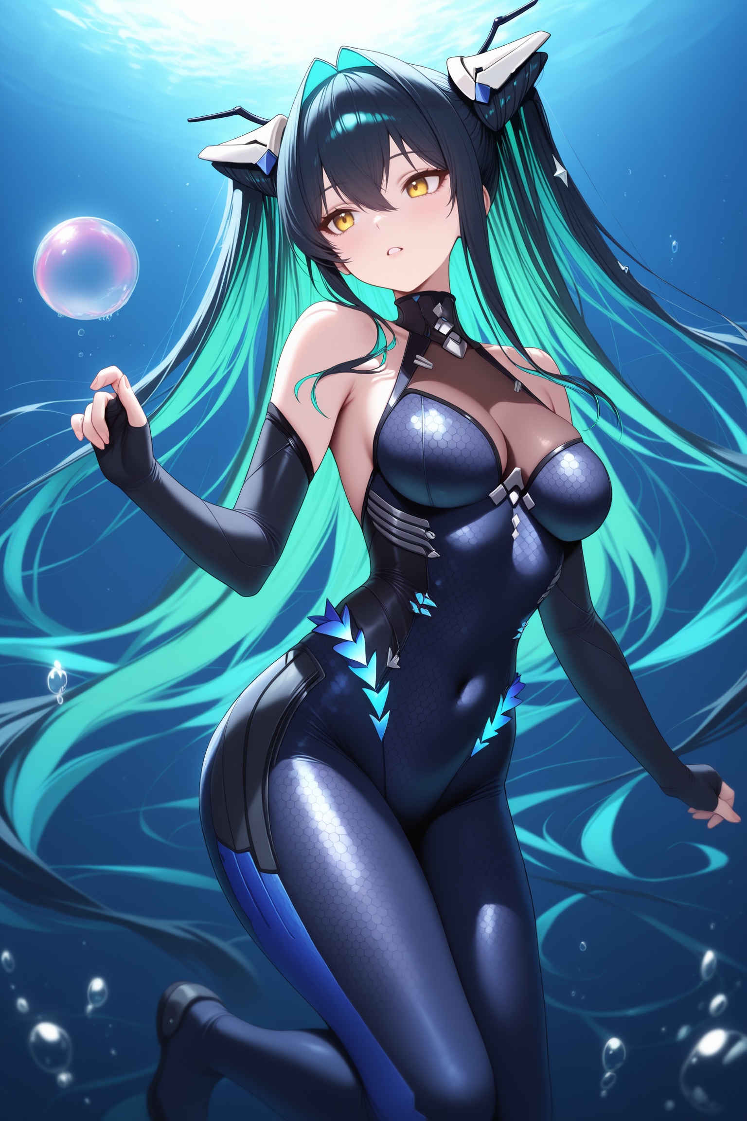 1girl,  little mermaid \(nikke\),  black bodysuit on Tensor.Art