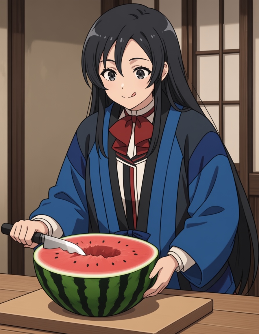 shizuka nanahoshi (mushoku tensei),  long hair,  black hair on Tensor.Art