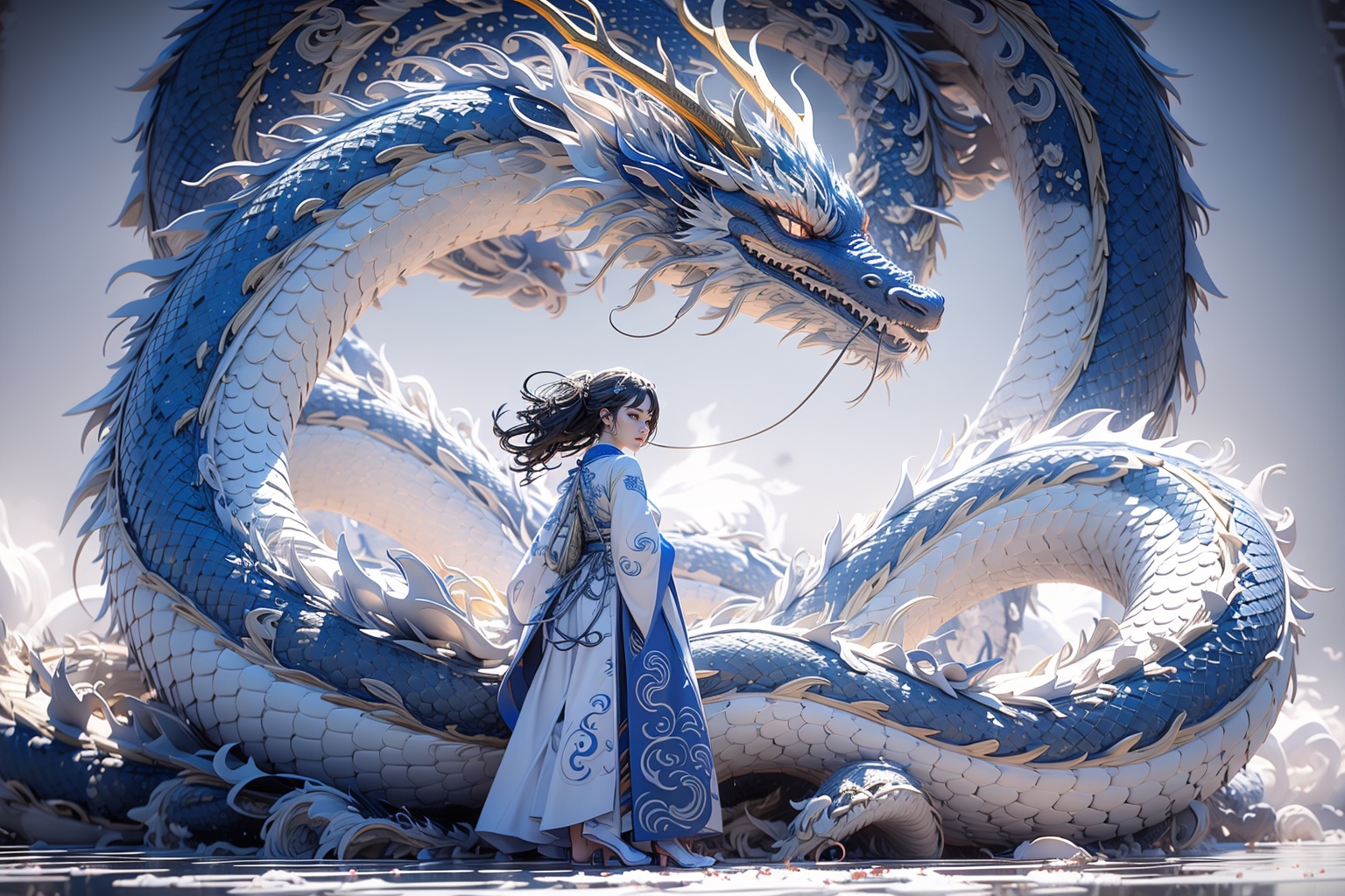 (masterpiece:1.2),best quality,highres,extremely detailed CG,perfect lighting,8k wallpaper,3D,C4D render,unreal engine,octane render,1girl,wearing hanfu,eastern_dragon,<lora:FF_20240202043757-000008:0.9>,