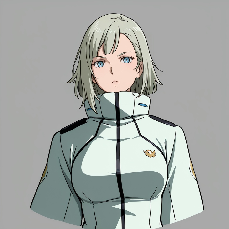masterpiece, best quality,grey background,looking at viewer,SOLO,simple background  anime_style, gundam_regild_style, rc_1014_style<lora:RC1014-G-复国-ILL:0.8>