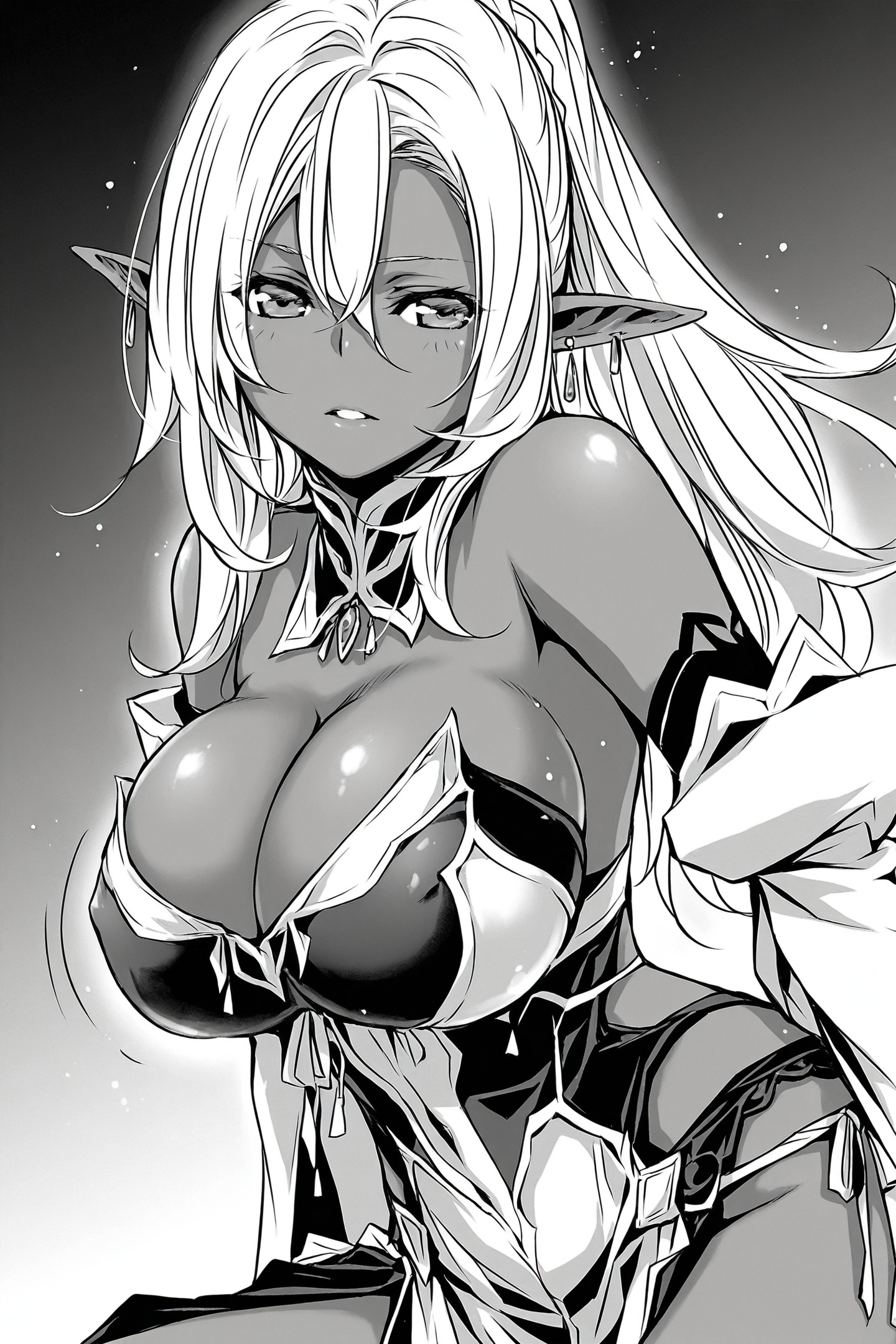 Satou Kenetsu Style,  1girl,  greyscale on Tensor.Art