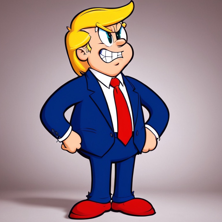 cartoon,  donald trump,  red tie on Tensor.Art