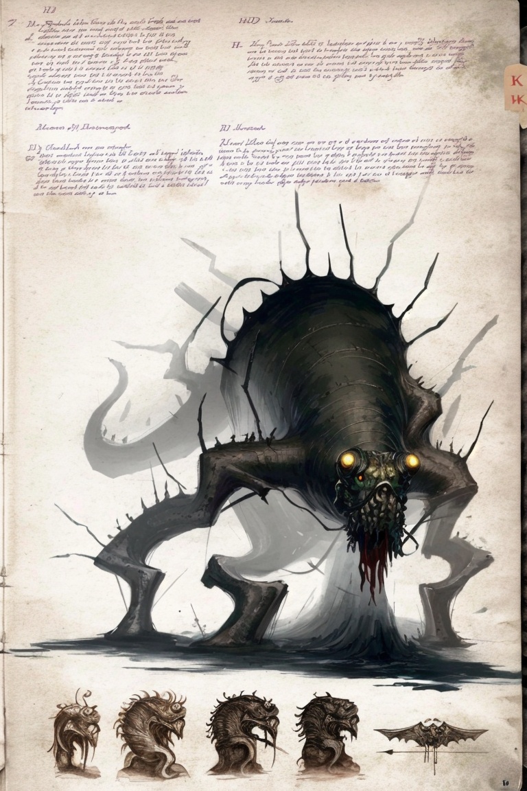((HRD, HUD, 8K)),((masterpiece, best quality)), highly detailed,Cthulhu, monster, no humans, english text, weapon, claws, bandages,<lora:20240524-1716507997138:0.8>