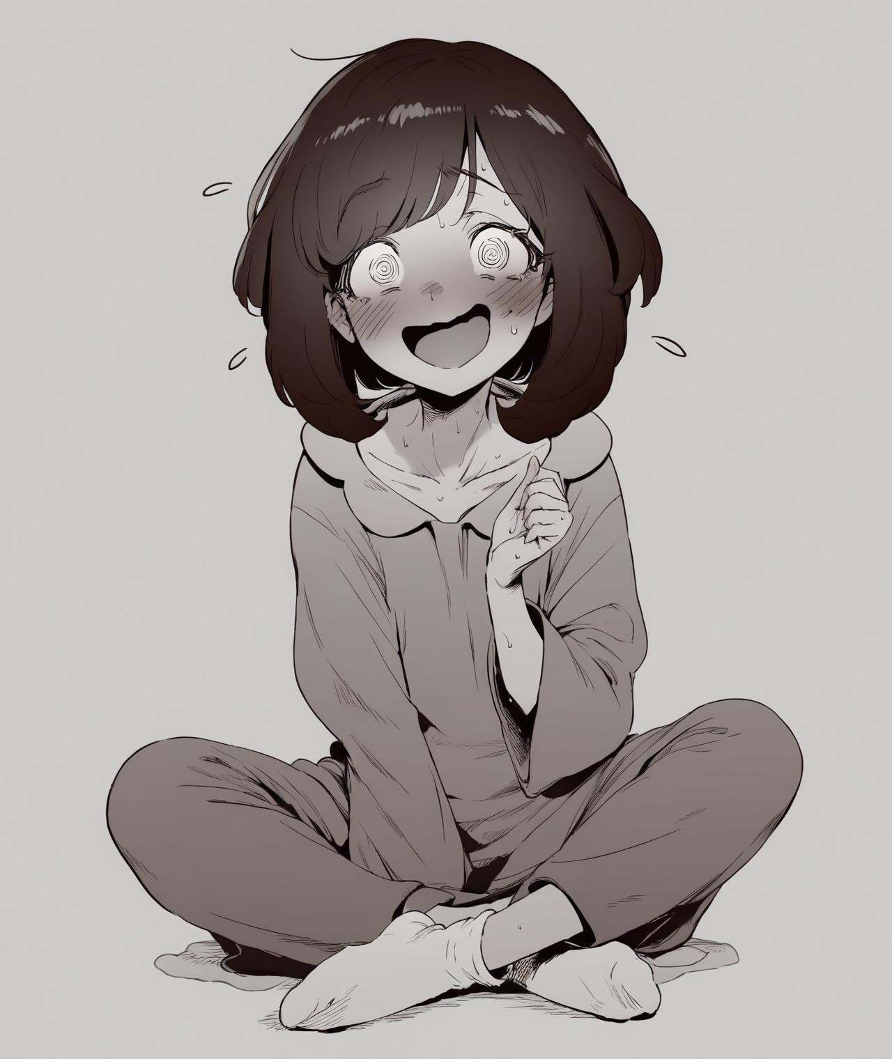 manga,  1girl,  @_@ on Tensor.Art