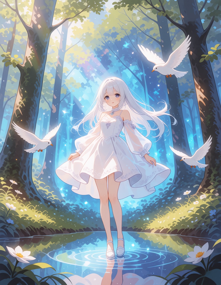 beautiful art,  glowing,  forest on Tensor.Art